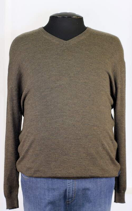 Мягкий шерстяной пуловер коричневого цвета 45112218