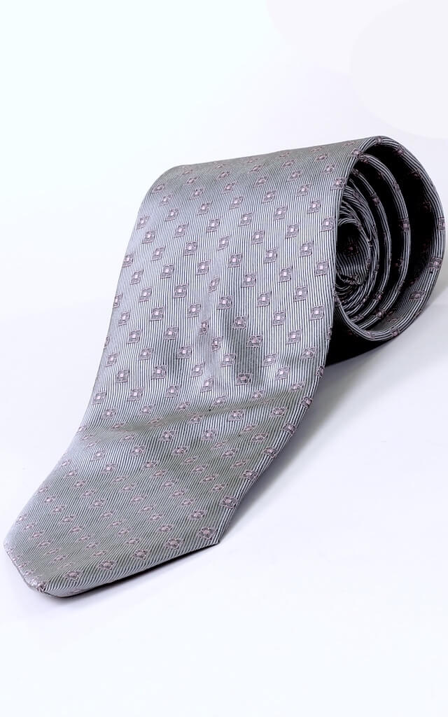 Серый галстук с рисунком цветы 81308978