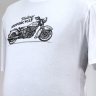 Белая футболка с принтом мотоцикл 23070726