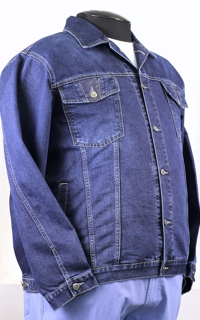 Синяя джинсовая куртка большого размера 12321023