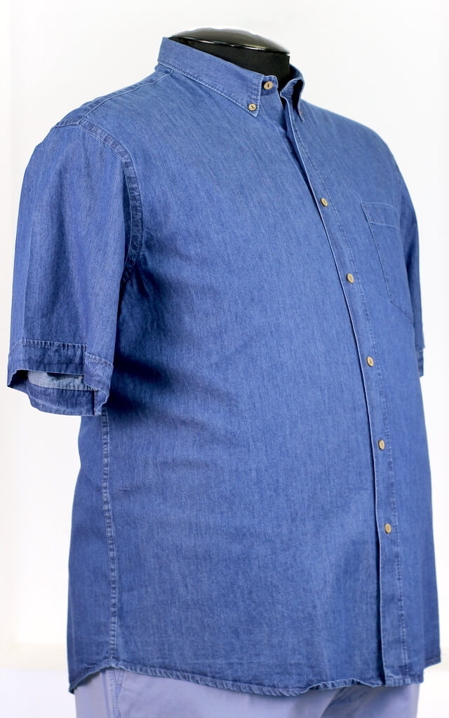 Рубашка джинсовая с коротким рукавом 93071236